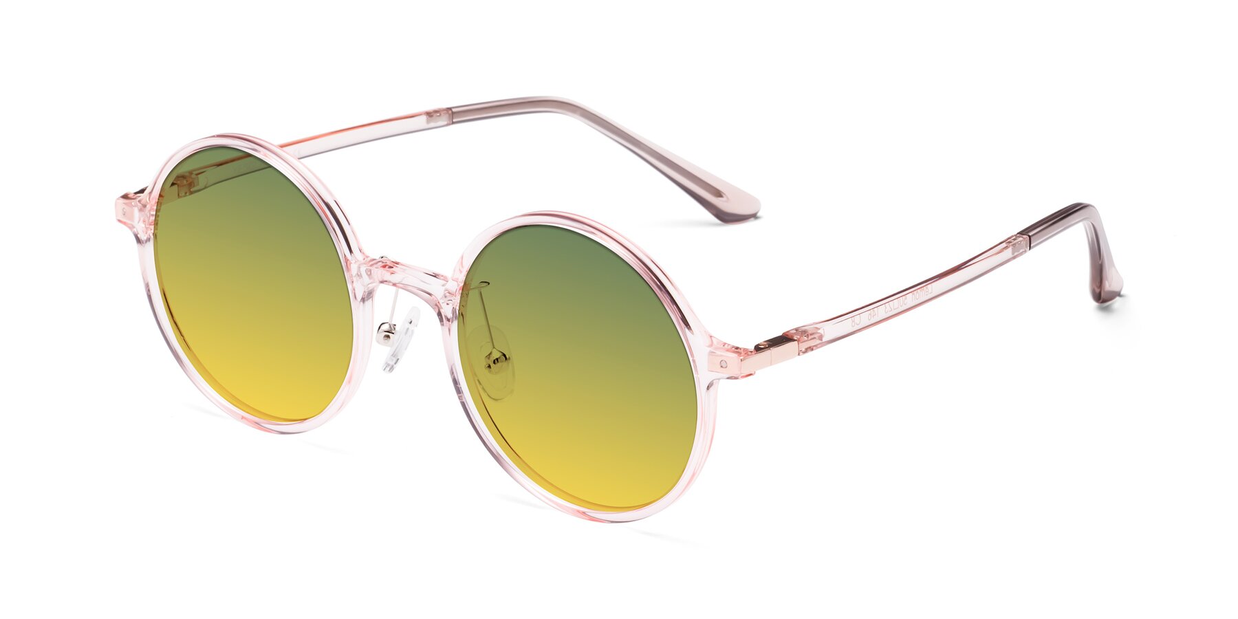 Angle of Lemon in Transparent Pink with Green / Yellow Gradient Lenses