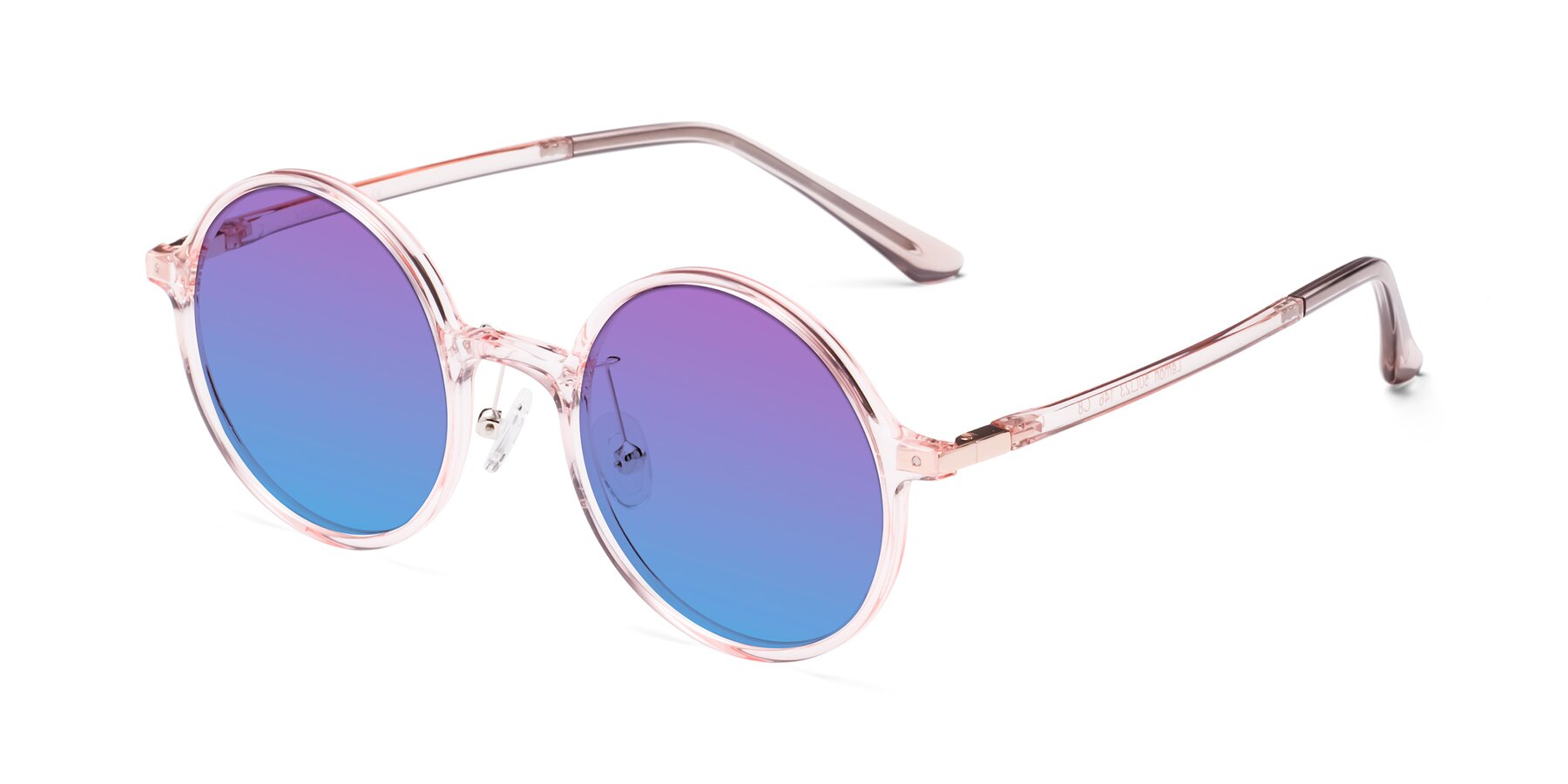 Angle of Lemon in Transparent Pink with Purple / Blue Gradient Lenses
