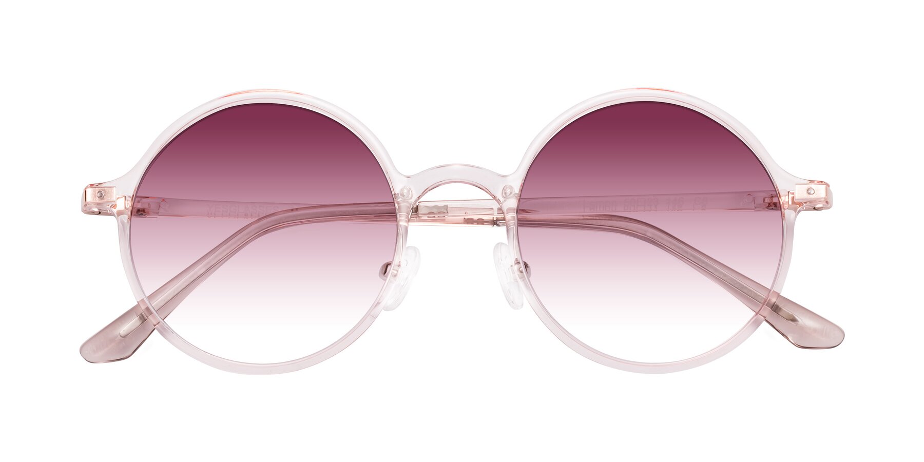 Folded Front of Lemon in Transparent Pink with Wine Gradient Lenses