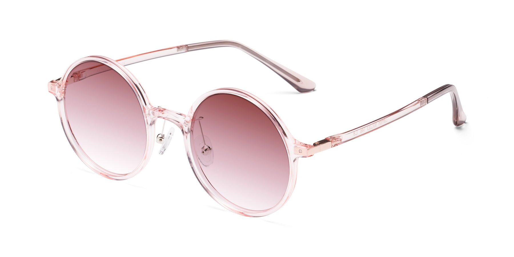 Angle of Lemon in Transparent Pink with Garnet Gradient Lenses