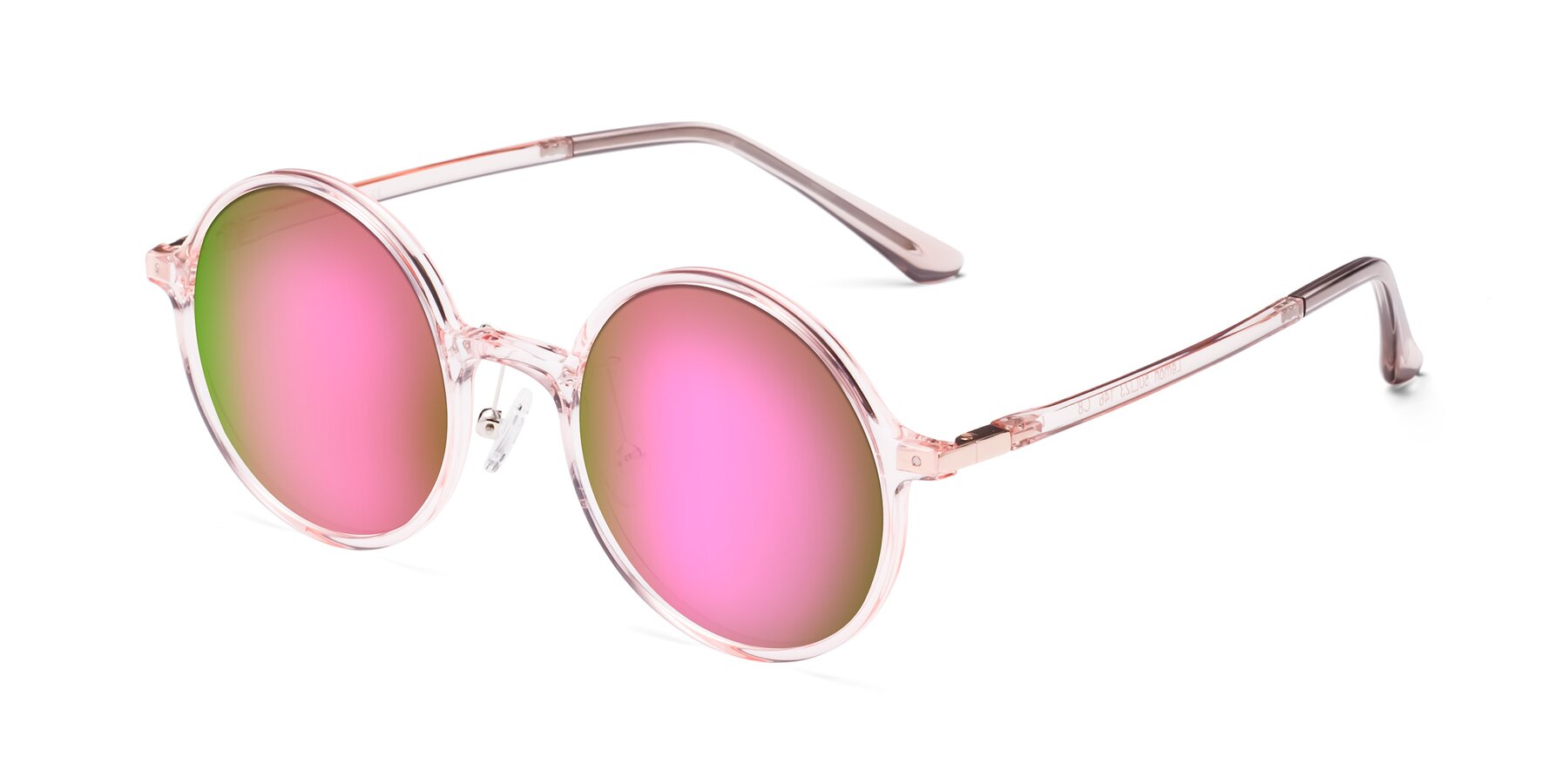 Angle of Lemon in Transparent Pink with Pink Mirrored Lenses
