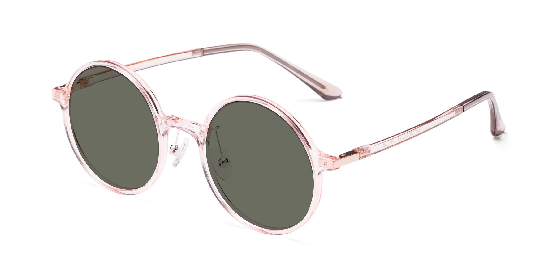 Angle of Lemon in Transparent Pink with Gray Polarized Lenses