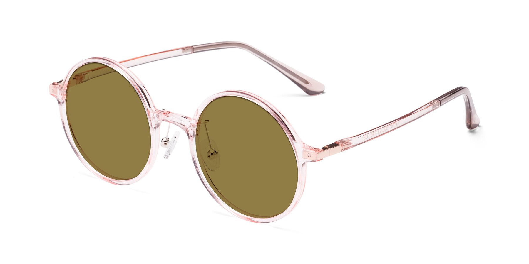 Angle of Lemon in Transparent Pink with Brown Polarized Lenses