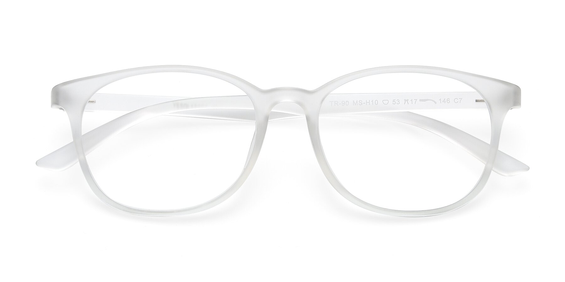 Folded Front of MS-H10 in Matte Clear with Clear Reading Eyeglass Lenses