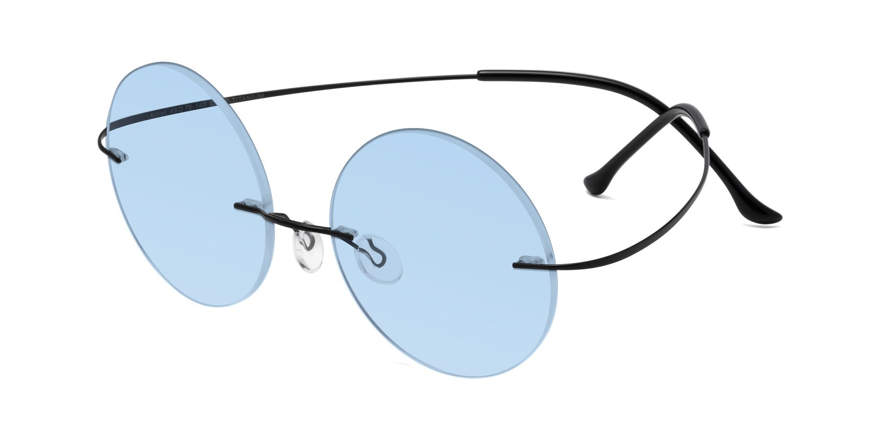 Angle of Artist in Black with Light Blue Tinted Lenses