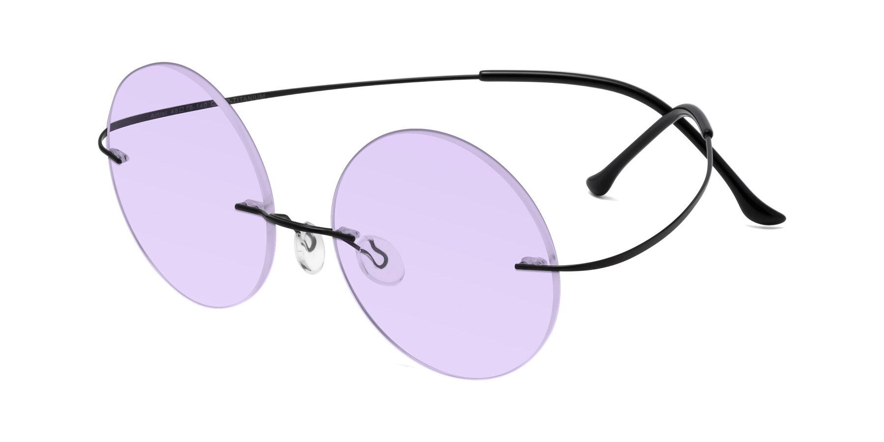 Angle of Artist in Black with Light Purple Tinted Lenses