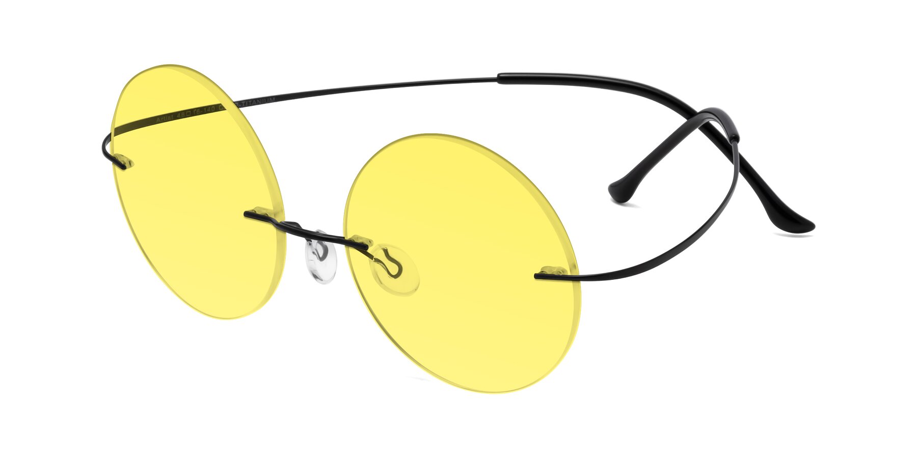 Angle of Artist in Black with Medium Yellow Tinted Lenses