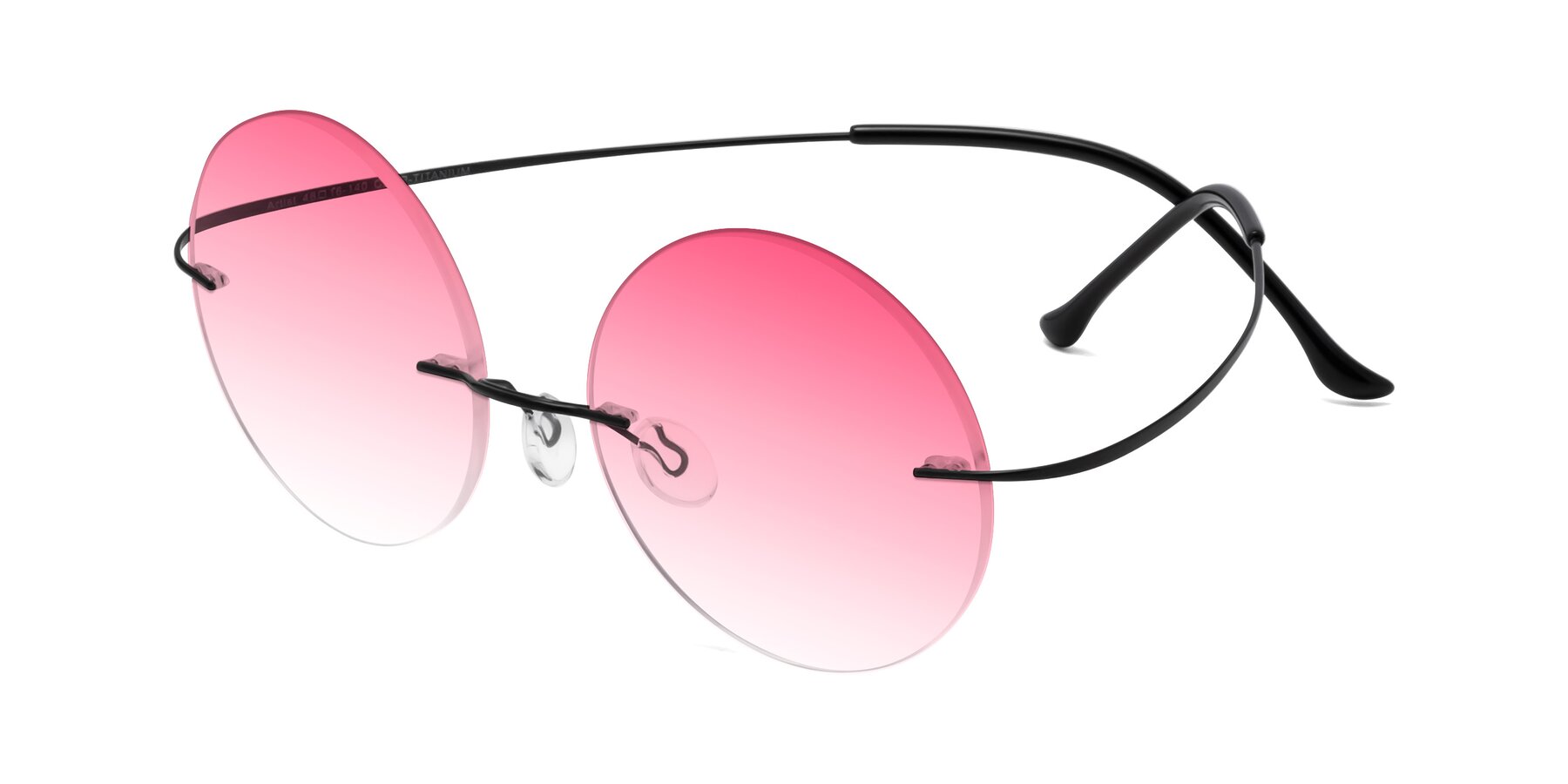Angle of Artist in Black with Pink Gradient Lenses
