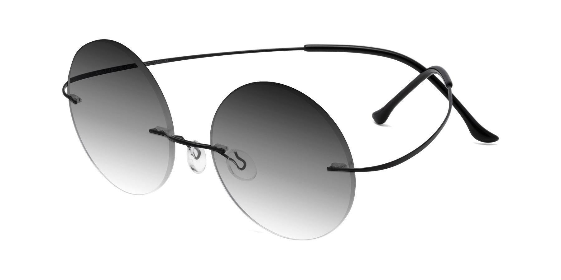 Angle of Artist in Black with Gray Gradient Lenses