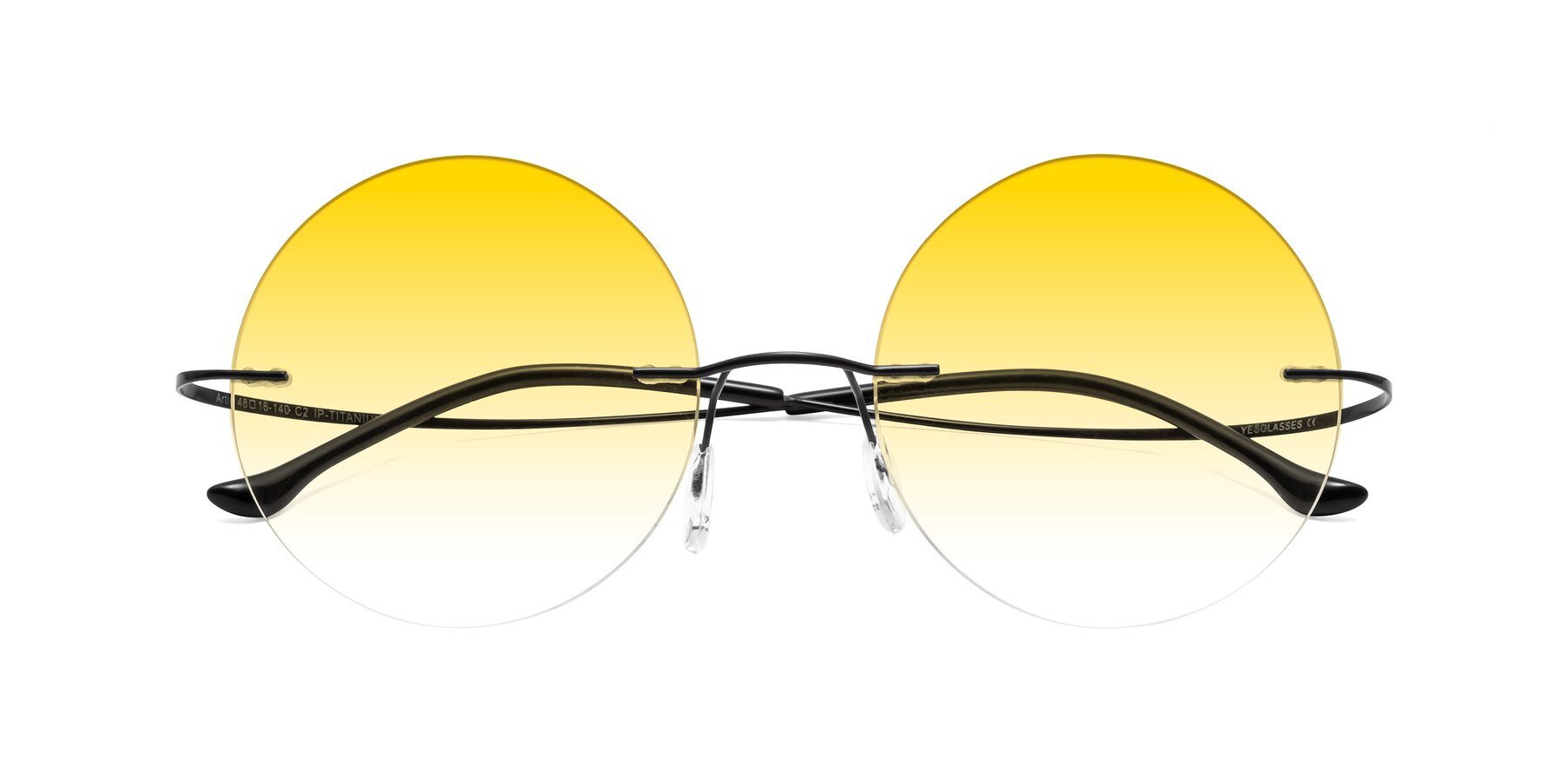 Folded Front of Artist in Black with Yellow Gradient Lenses