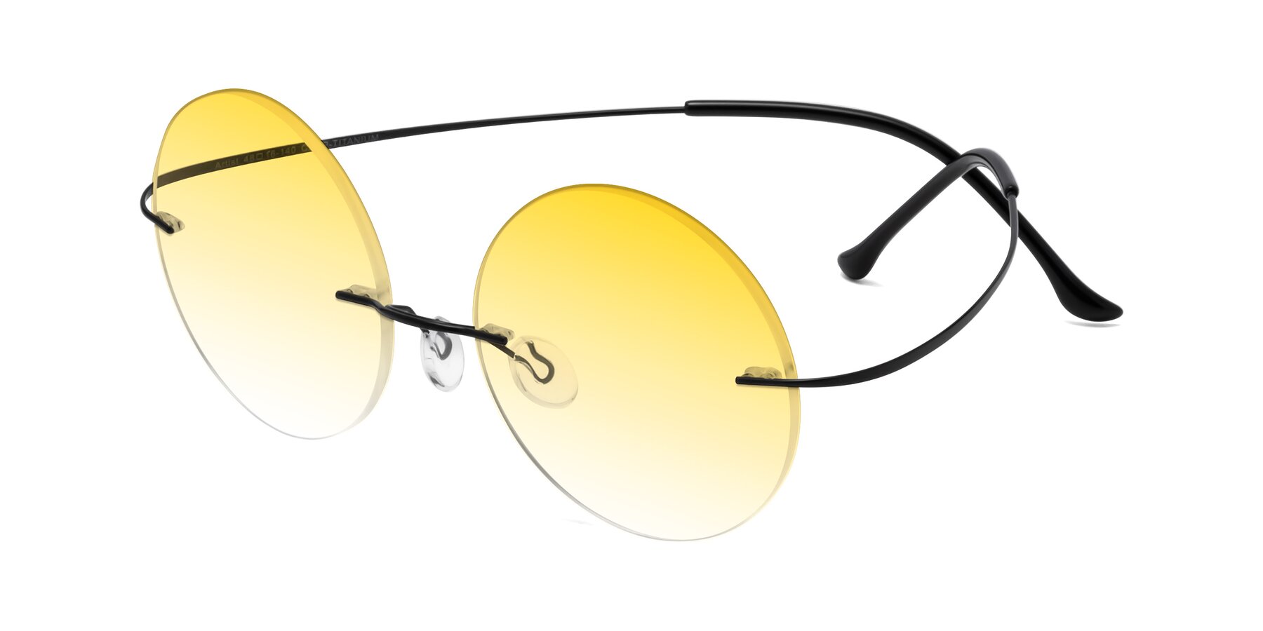 Angle of Artist in Black with Yellow Gradient Lenses