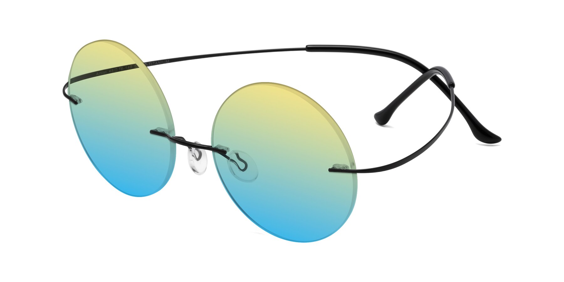 Angle of Artist in Black with Yellow / Blue Gradient Lenses
