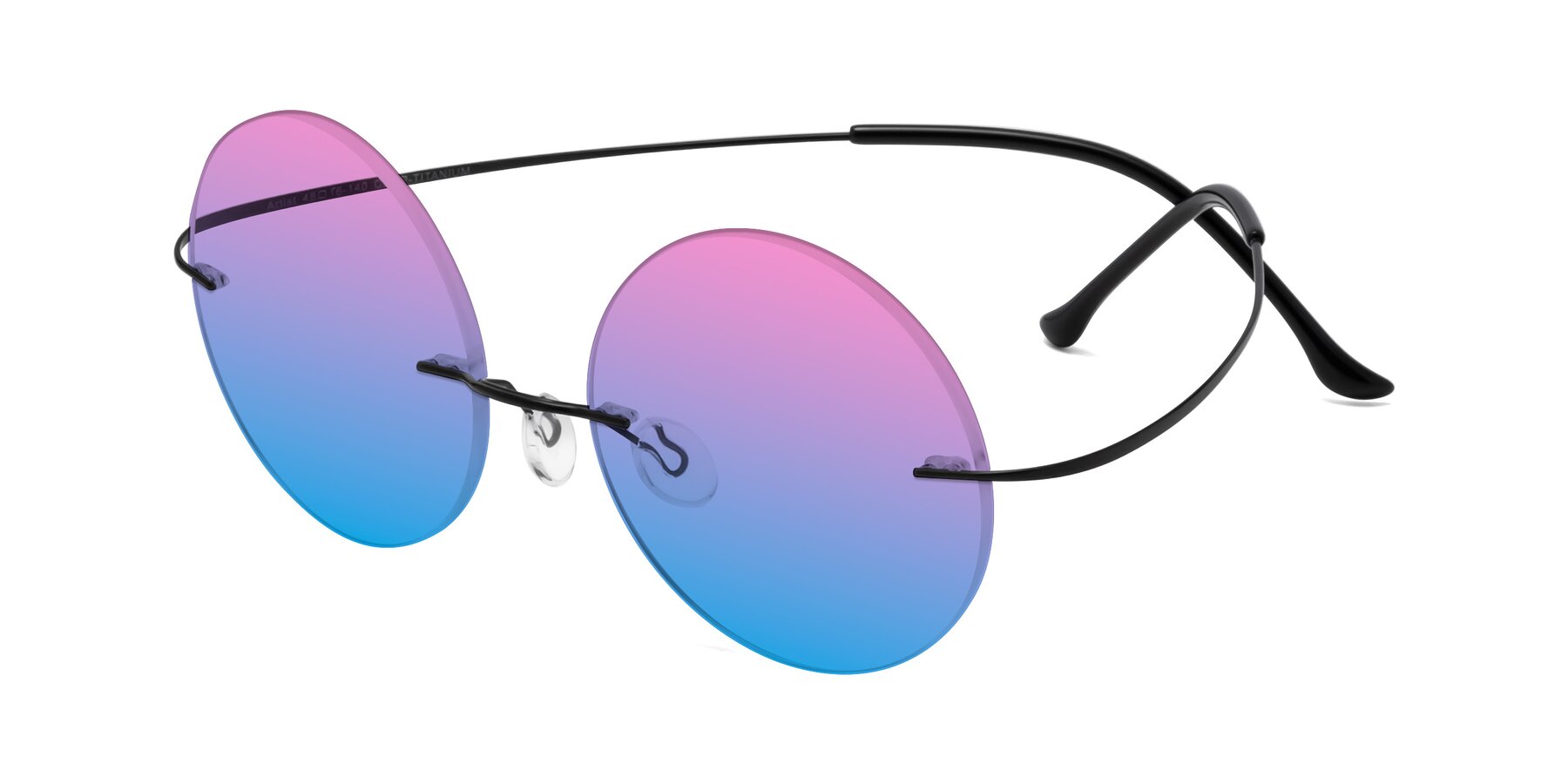 Angle of Artist in Black with Pink / Blue Gradient Lenses