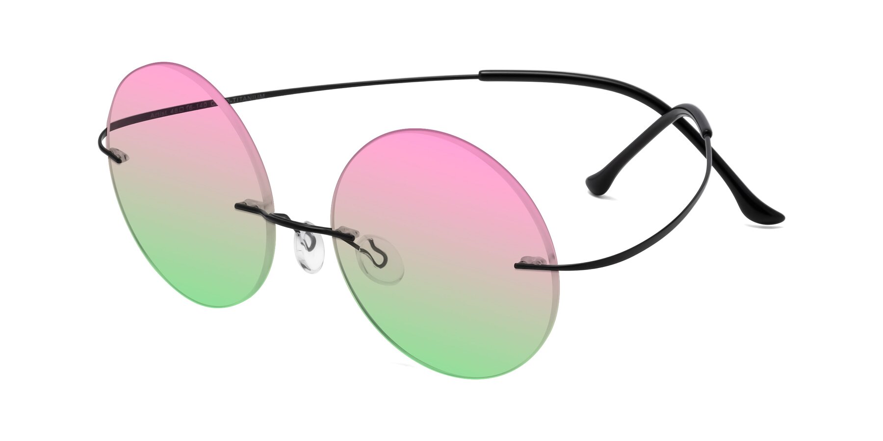 Angle of Artist in Black with Pink / Green Gradient Lenses