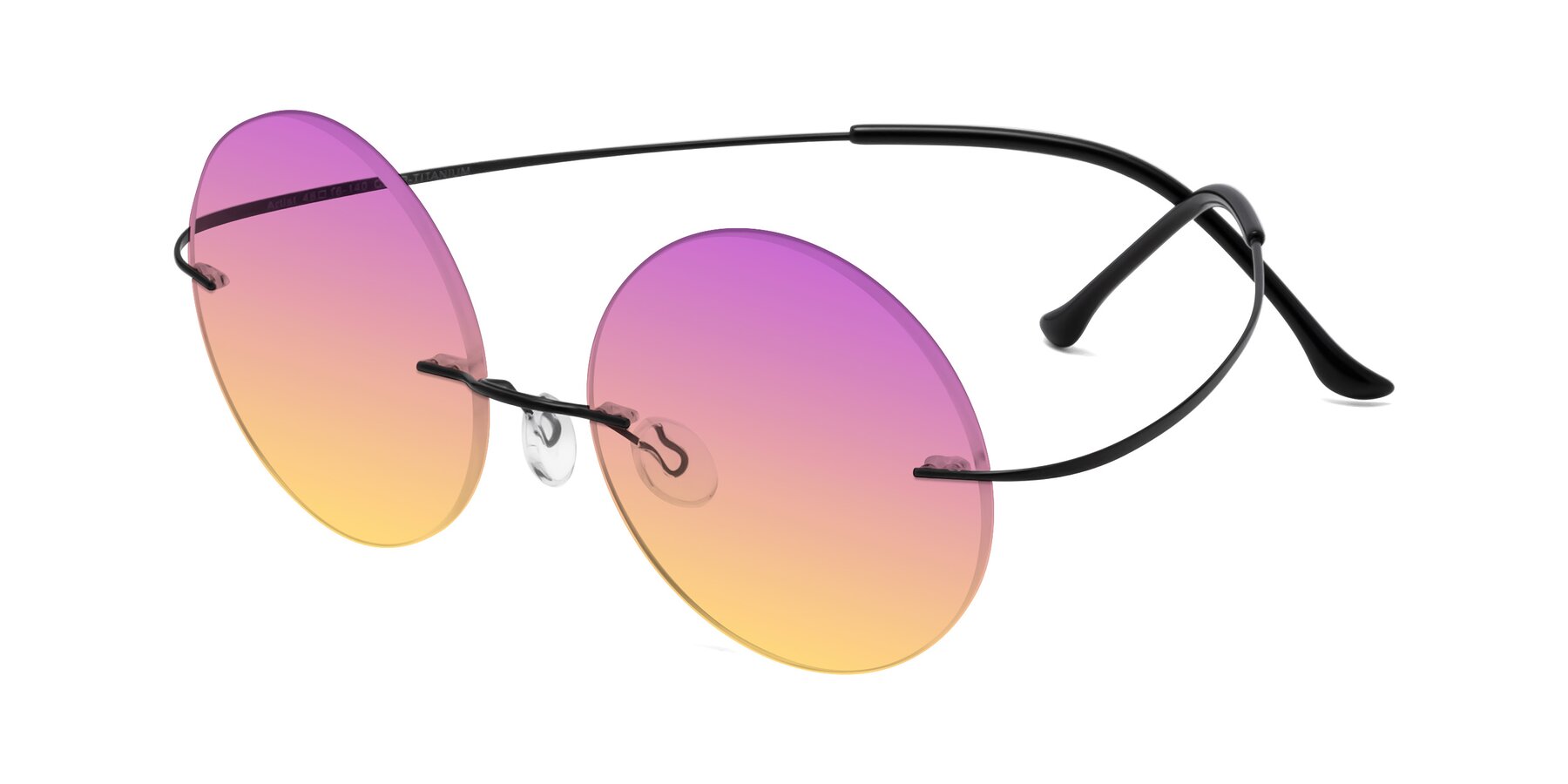 Angle of Artist in Black with Purple / Yellow Gradient Lenses