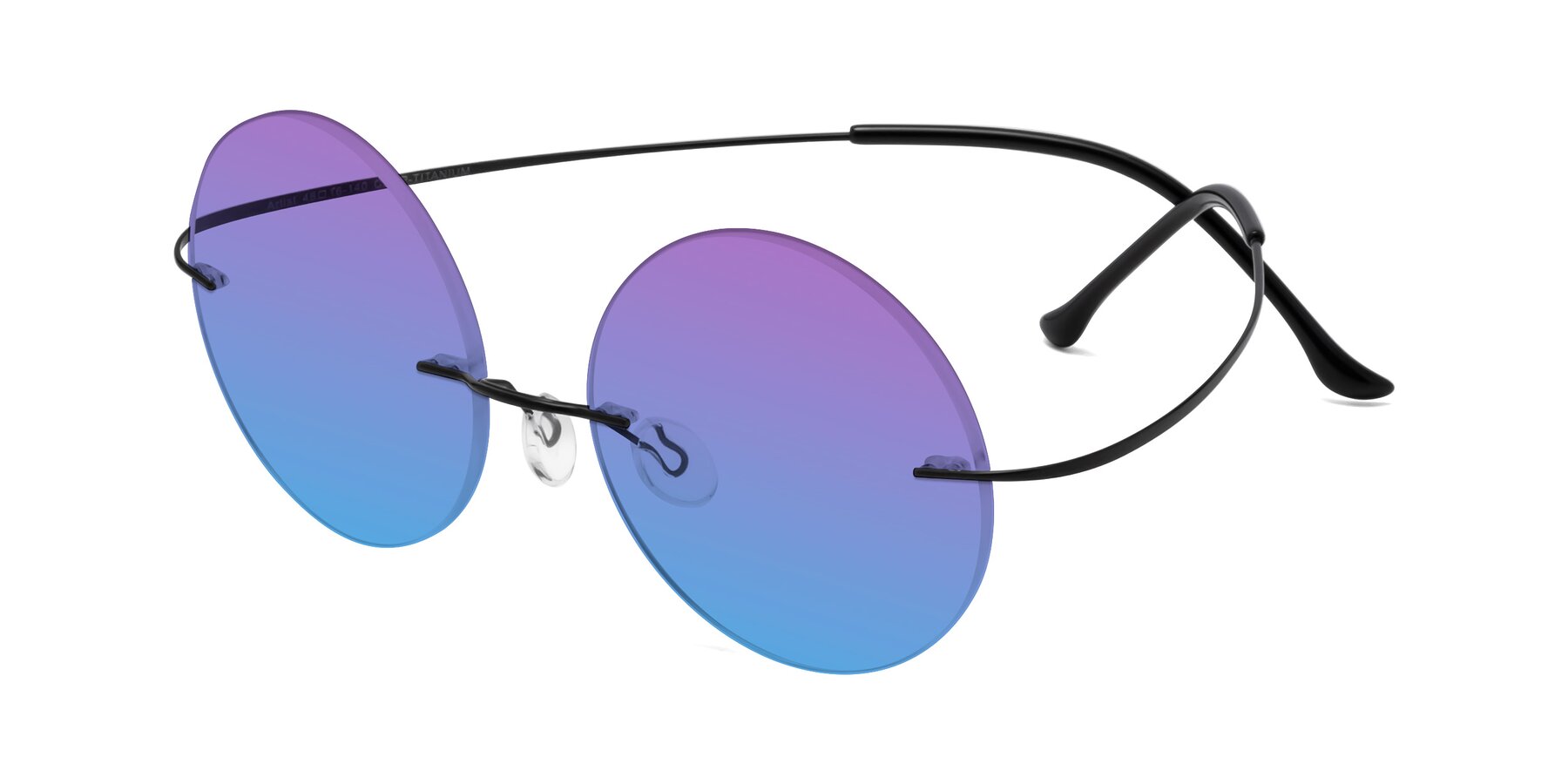Angle of Artist in Black with Purple / Blue Gradient Lenses
