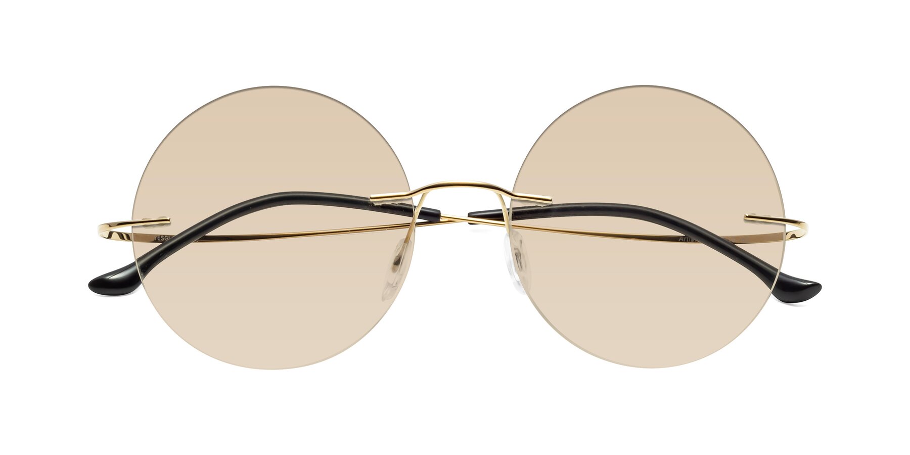 Folded Front of Artist in Gold with Light Brown Tinted Lenses