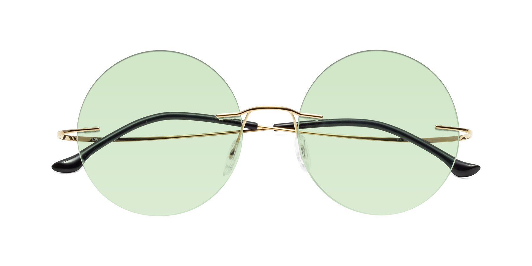 Folded Front of Artist in Gold with Light Green Tinted Lenses