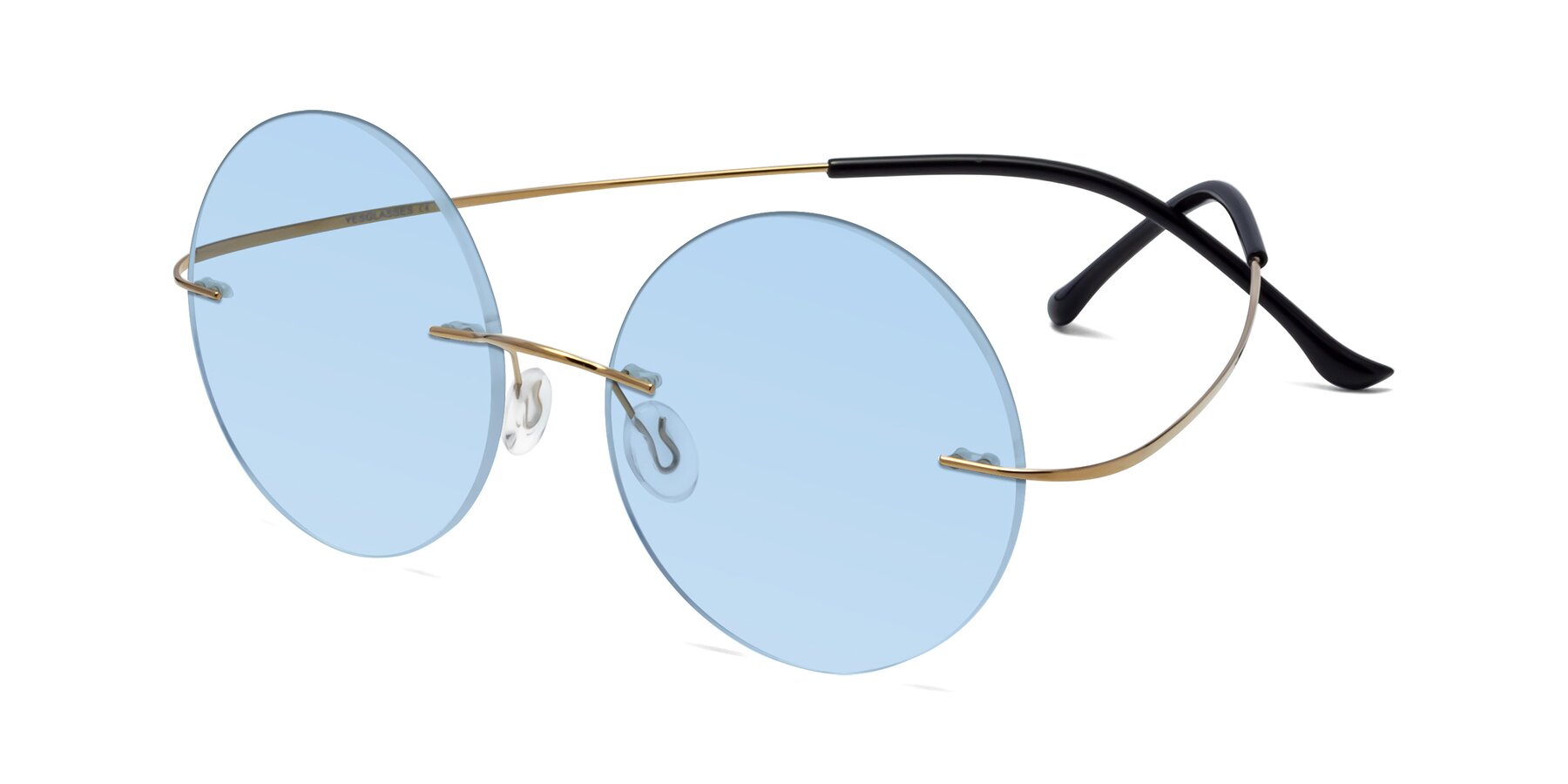 Angle of Artist in Gold with Light Blue Tinted Lenses