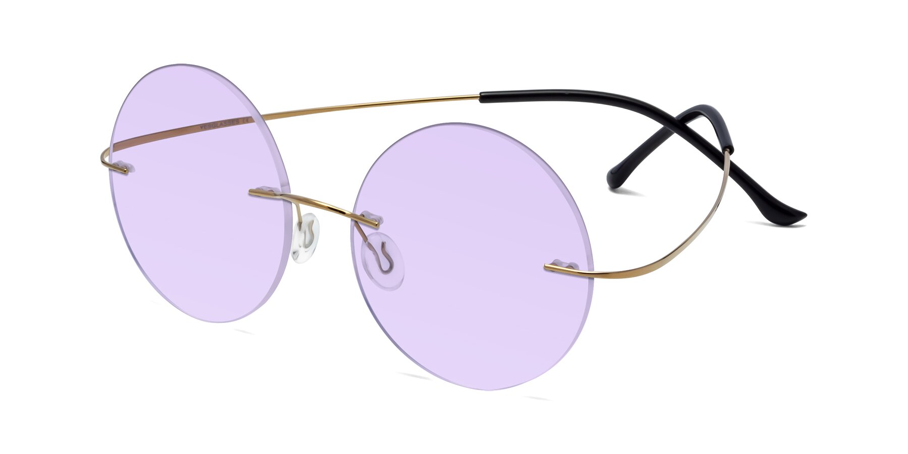 Angle of Artist in Gold with Light Purple Tinted Lenses