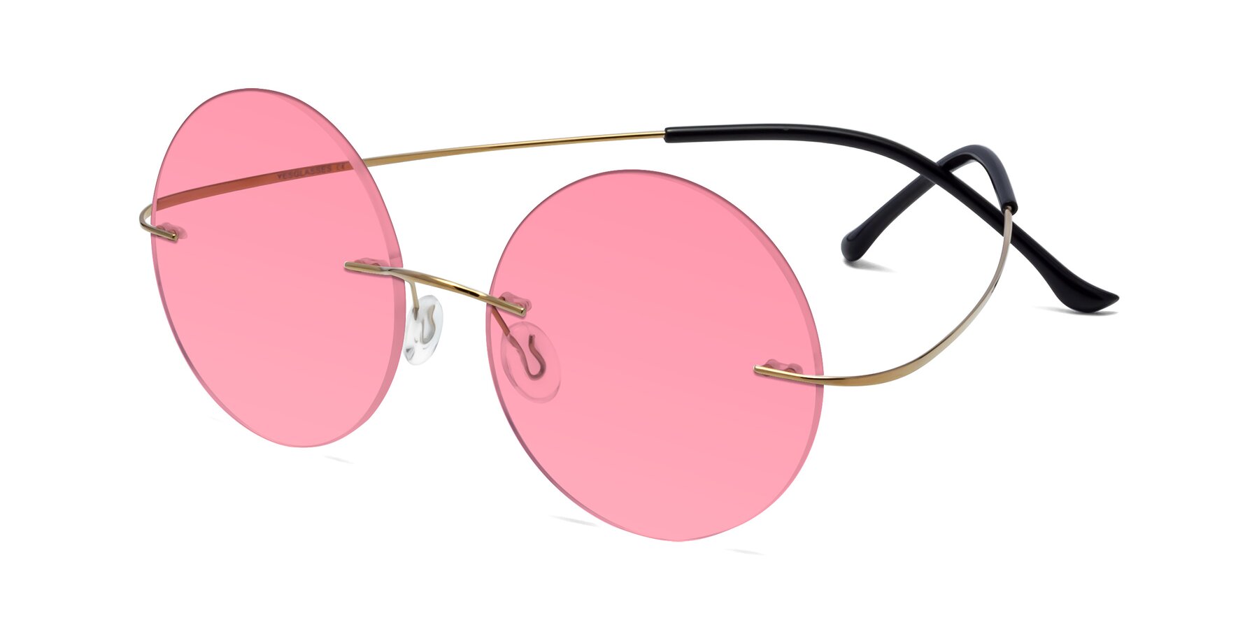 Angle of Artist in Gold with Pink Tinted Lenses