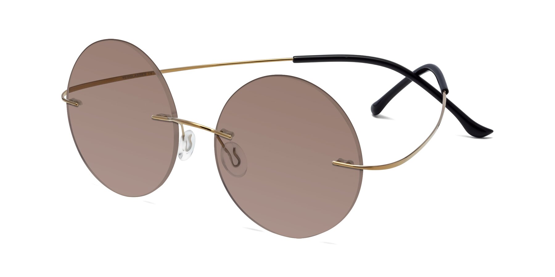 Angle of Artist in Gold with Medium Brown Tinted Lenses