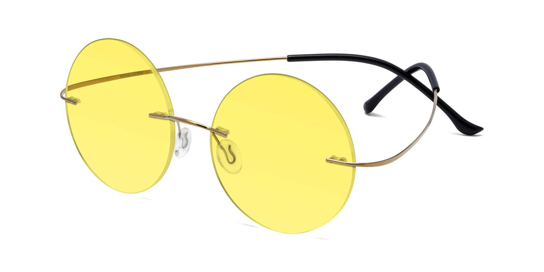 Angle of Artist in Gold with Medium Yellow Tinted Lenses