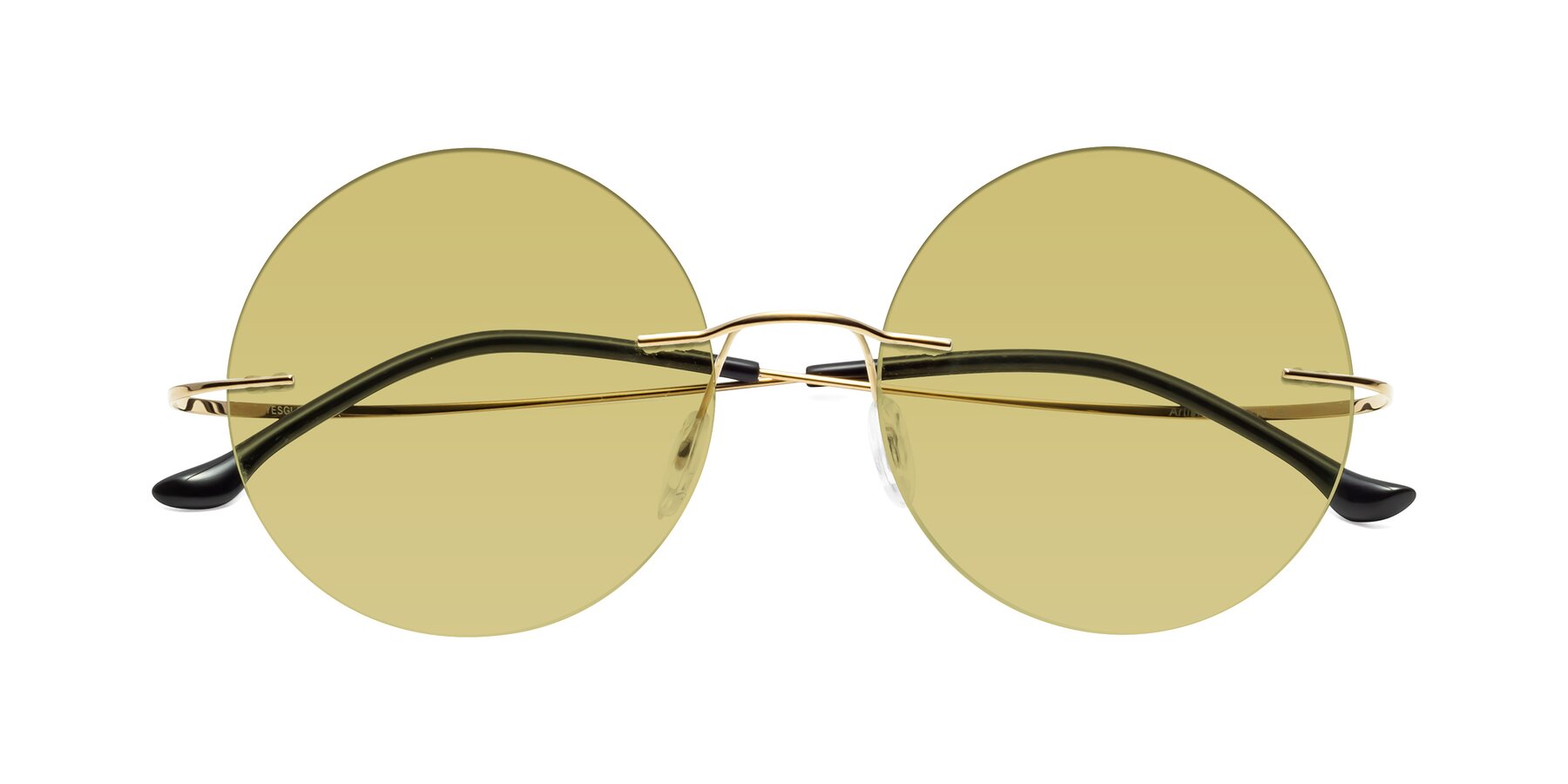 Folded Front of Artist in Gold with Medium Champagne Tinted Lenses
