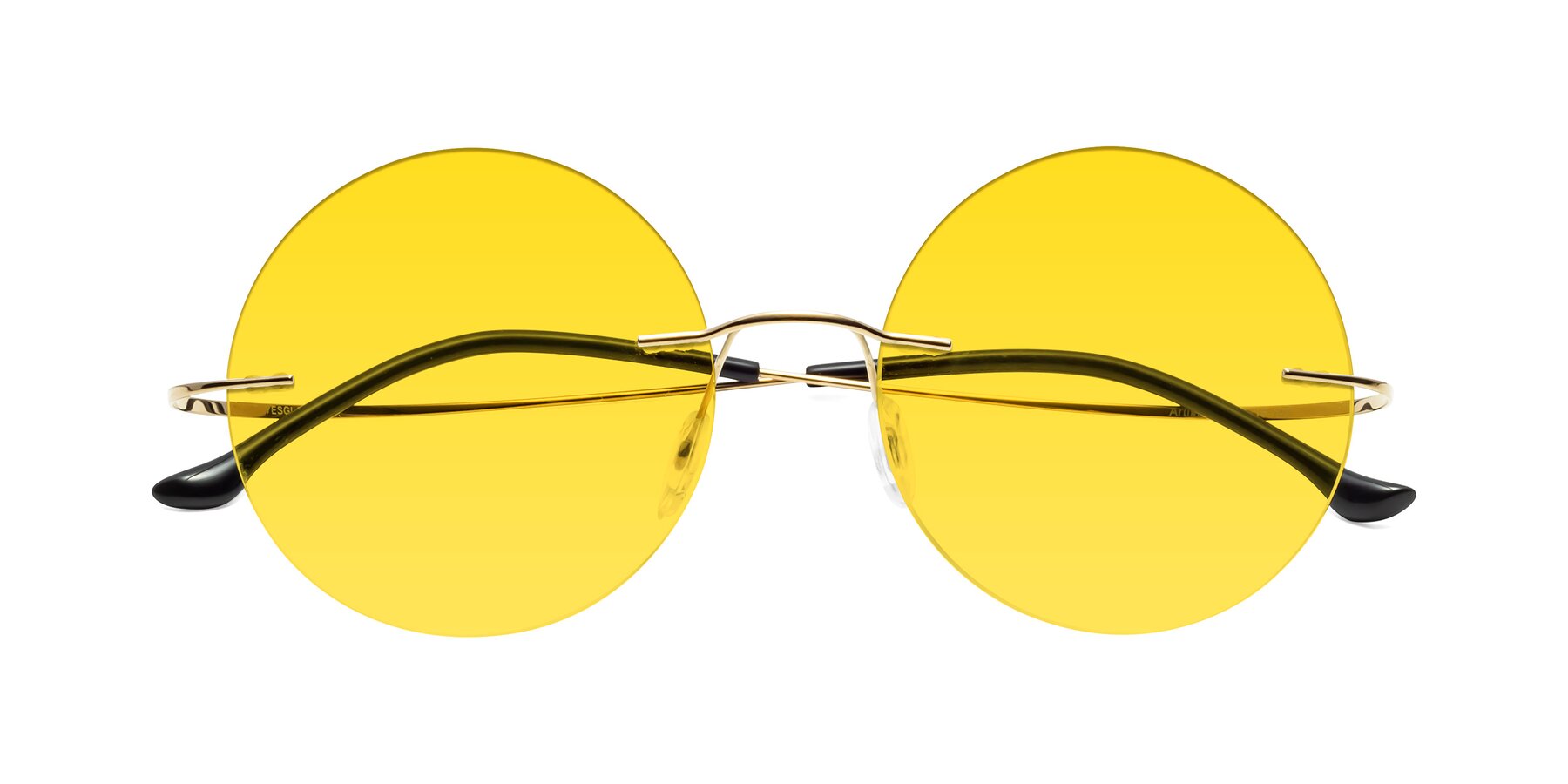 Folded Front of Artist in Gold with Yellow Tinted Lenses