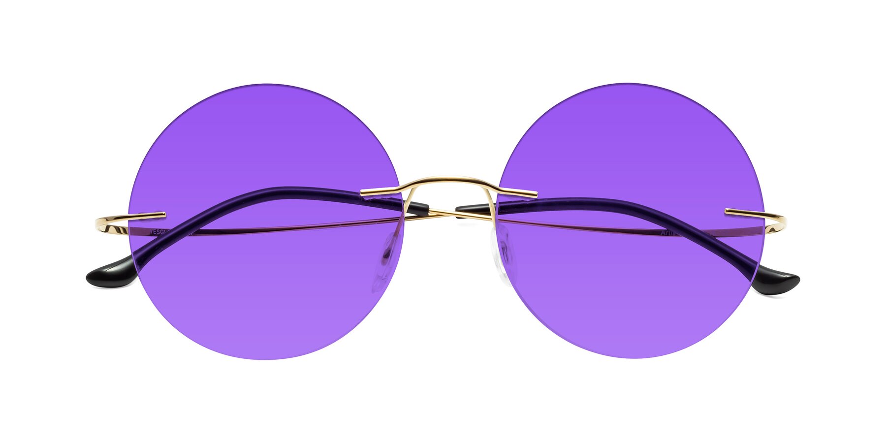 Folded Front of Artist in Gold with Purple Tinted Lenses