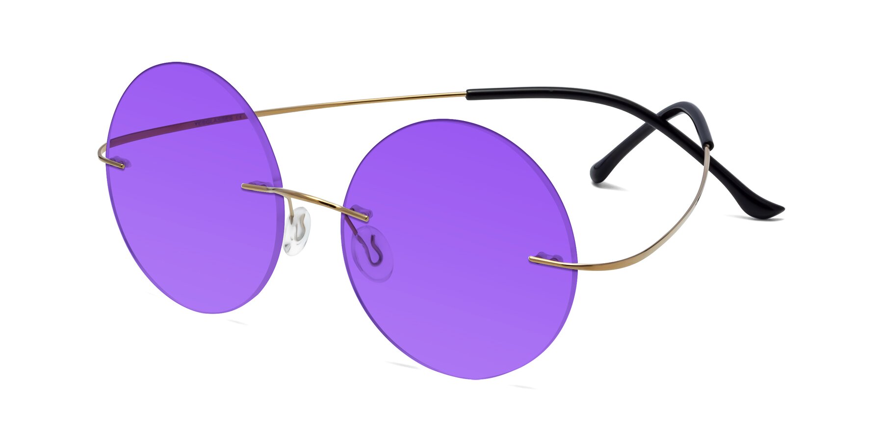 Angle of Artist in Gold with Purple Tinted Lenses