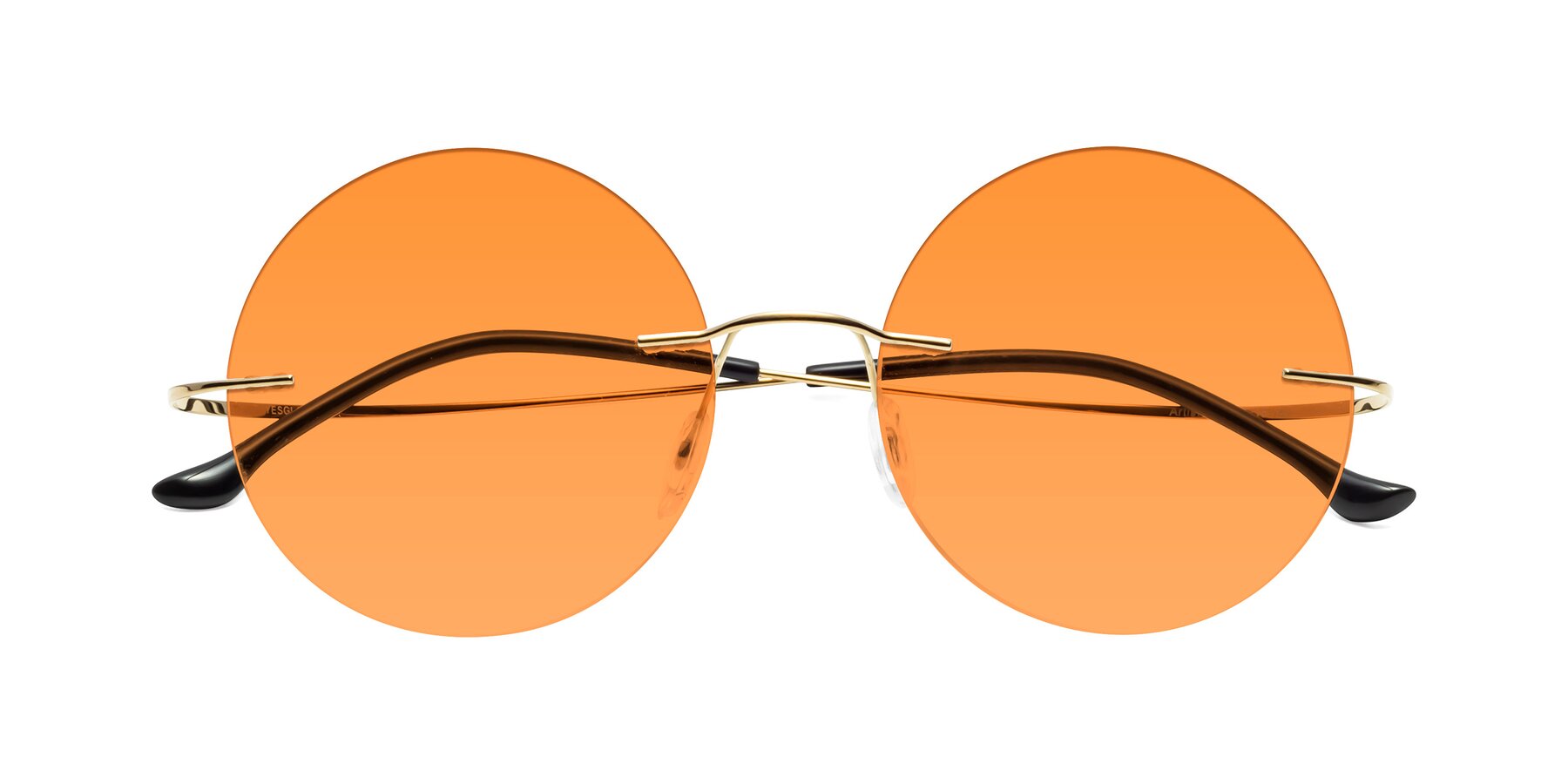 Folded Front of Artist in Gold with Orange Tinted Lenses