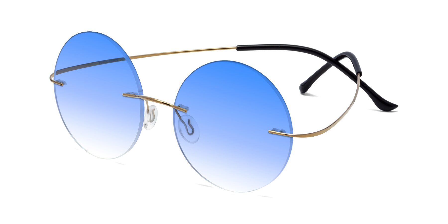 Angle of Artist in Gold with Blue Gradient Lenses