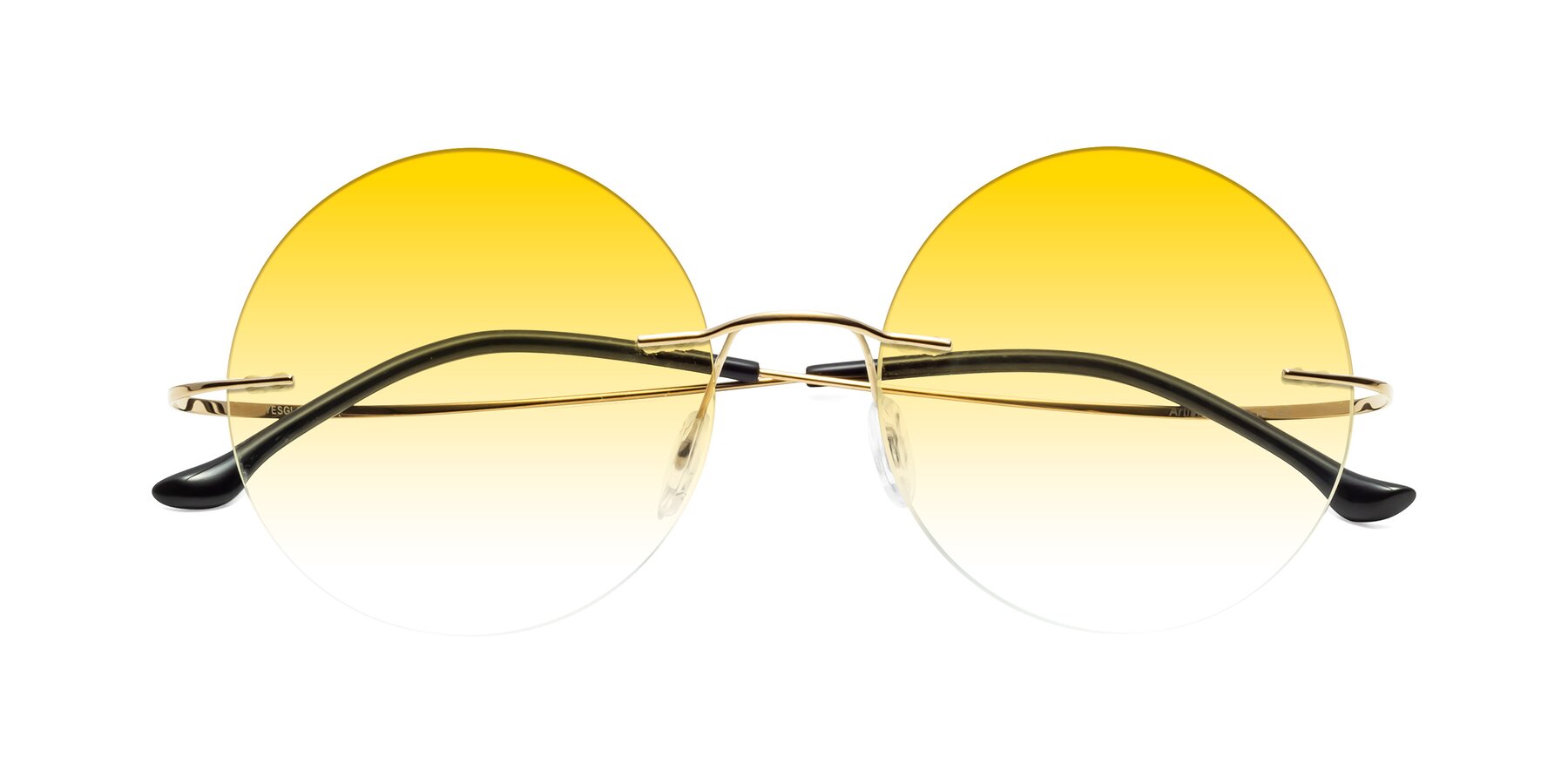 Folded Front of Artist in Gold with Yellow Gradient Lenses