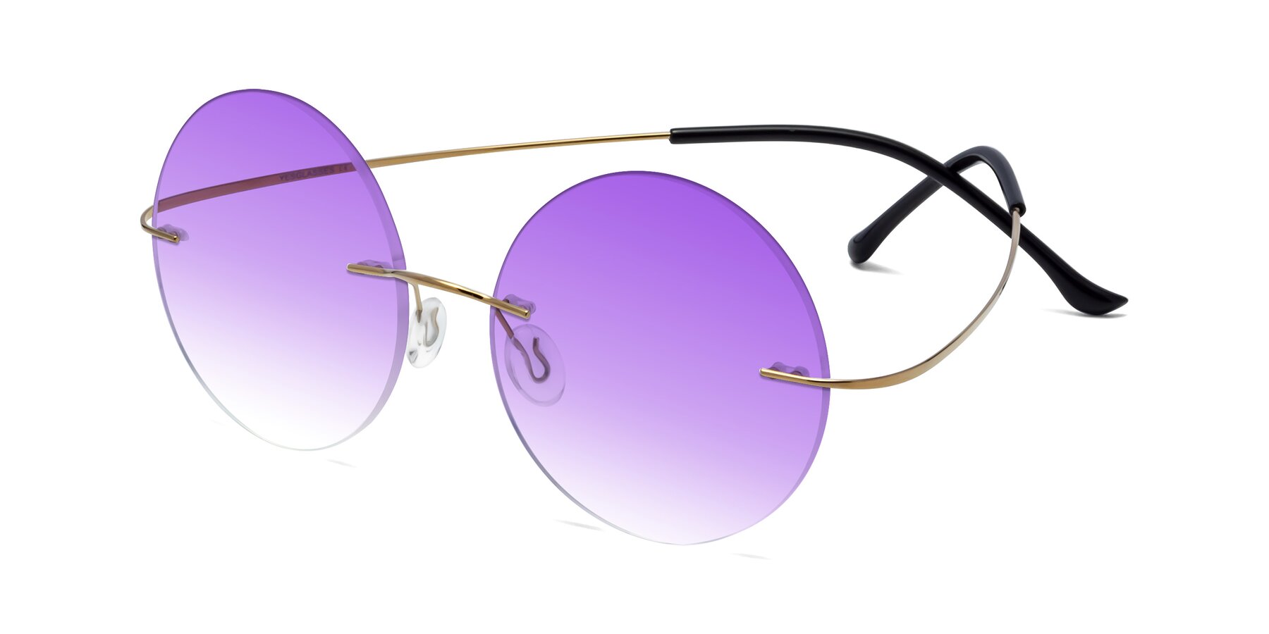 Angle of Artist in Gold with Purple Gradient Lenses