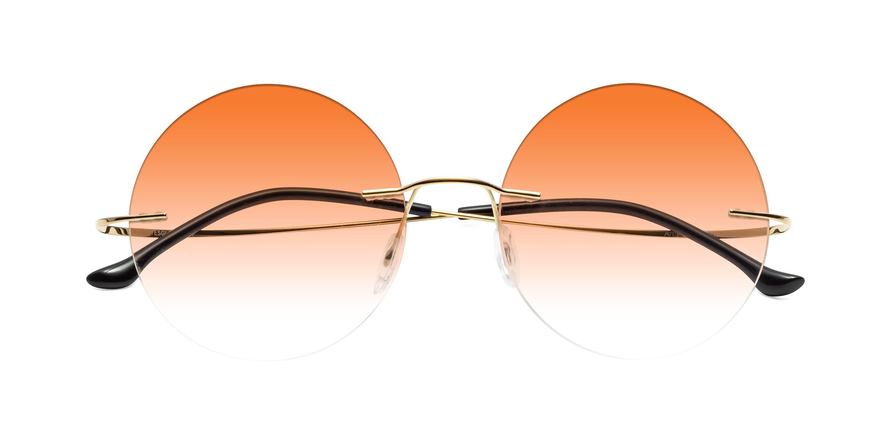 Folded Front of Artist in Gold with Orange Gradient Lenses