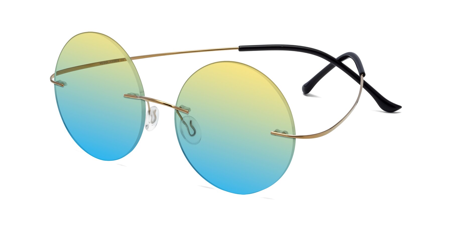 Angle of Artist in Gold with Yellow / Blue Gradient Lenses