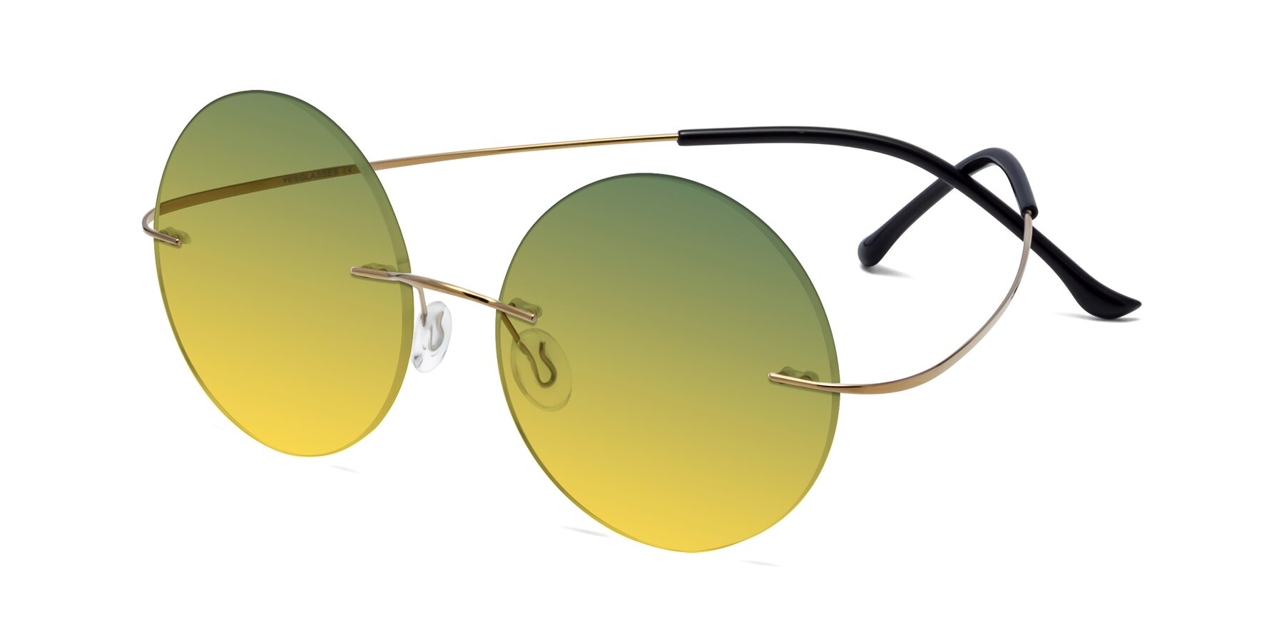Angle of Artist in Gold with Green / Yellow Gradient Lenses