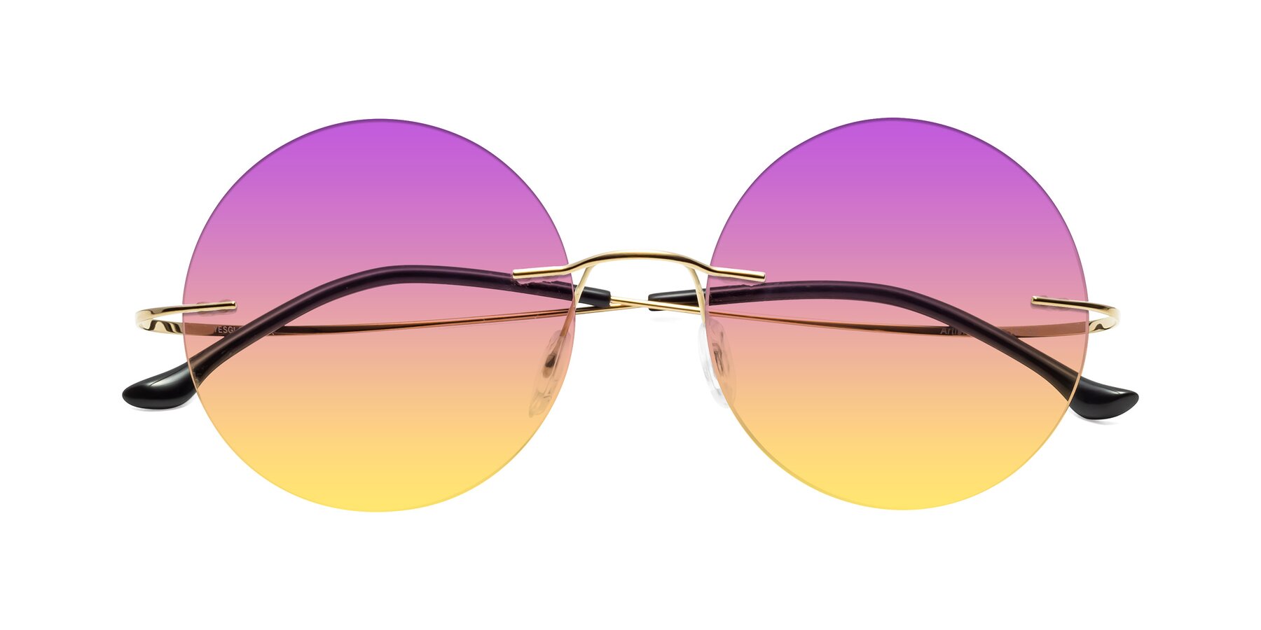 Folded Front of Artist in Gold with Purple / Yellow Gradient Lenses