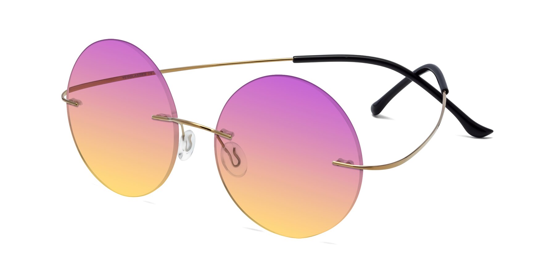 Angle of Artist in Gold with Purple / Yellow Gradient Lenses