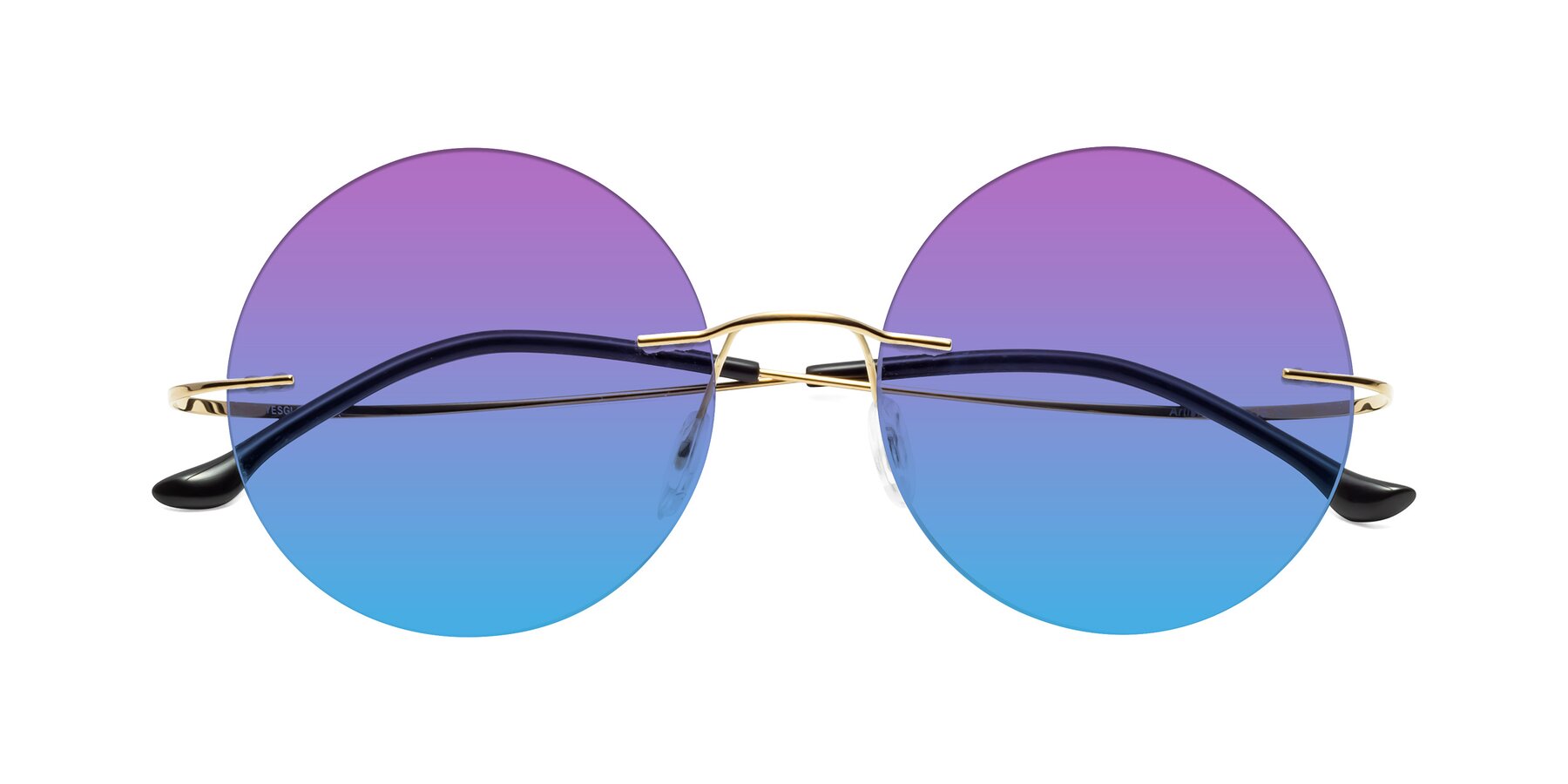 Folded Front of Artist in Gold with Purple / Blue Gradient Lenses
