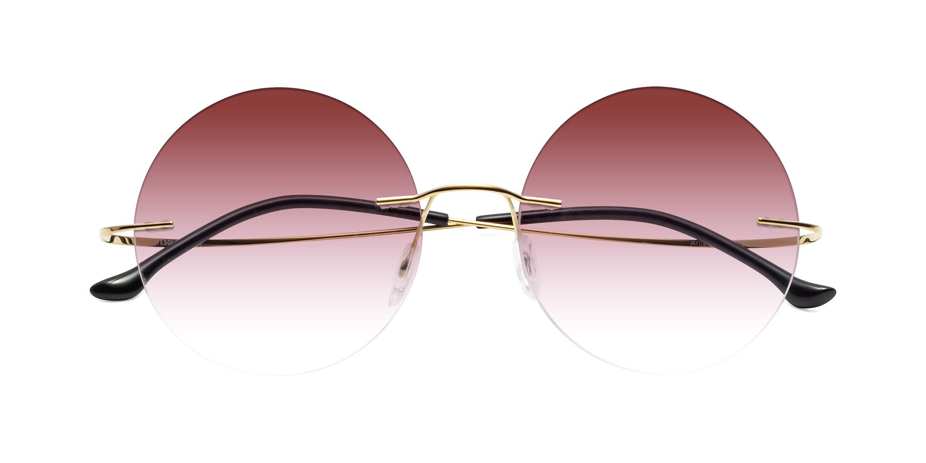 Folded Front of Artist in Gold with Garnet Gradient Lenses