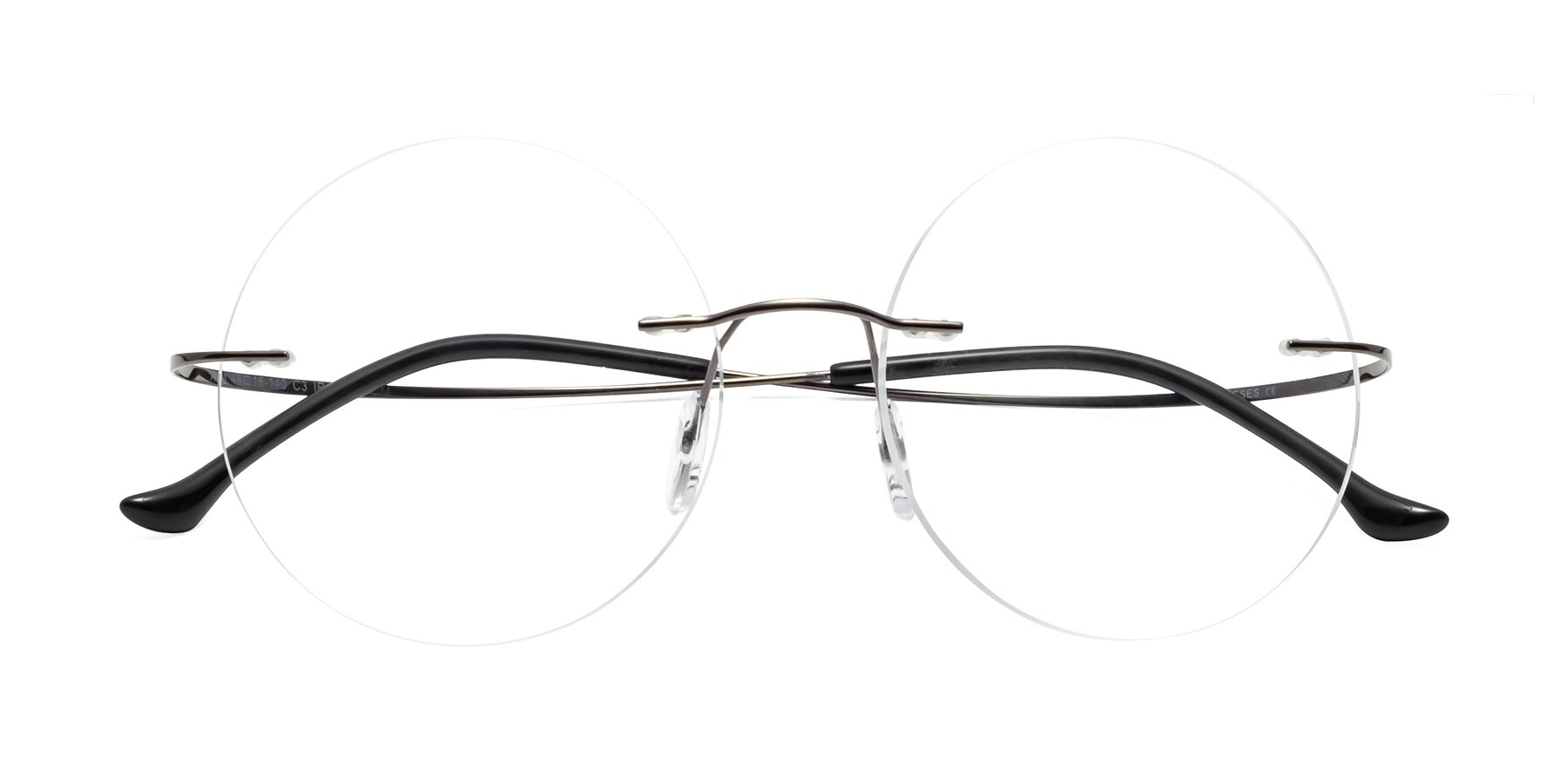 Folded Front of Artist in Gunmetal with Clear Blue Light Blocking Lenses