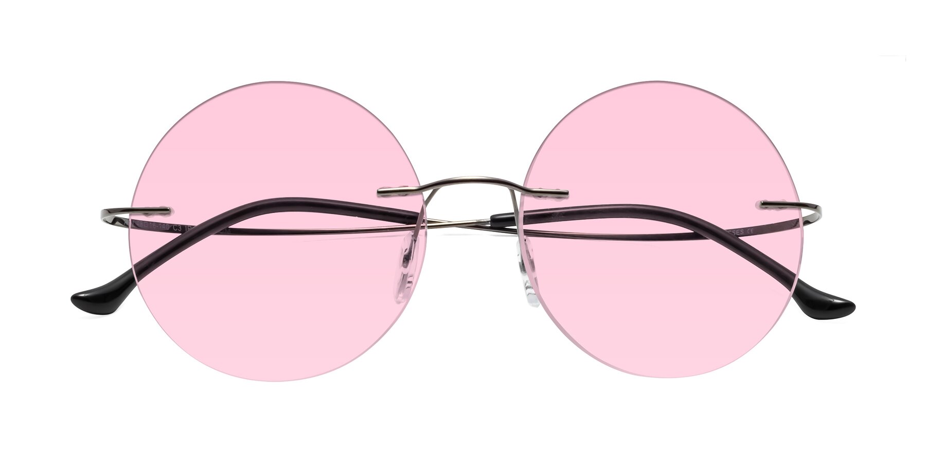 Folded Front of Artist in Gunmetal with Light Pink Tinted Lenses