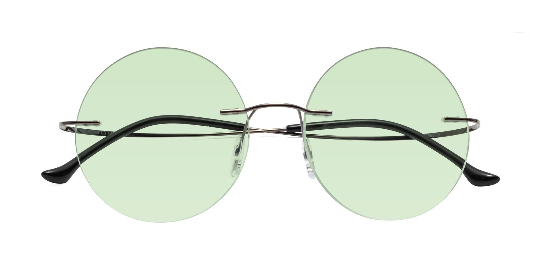 Folded Front of Artist in Gunmetal with Light Green Tinted Lenses