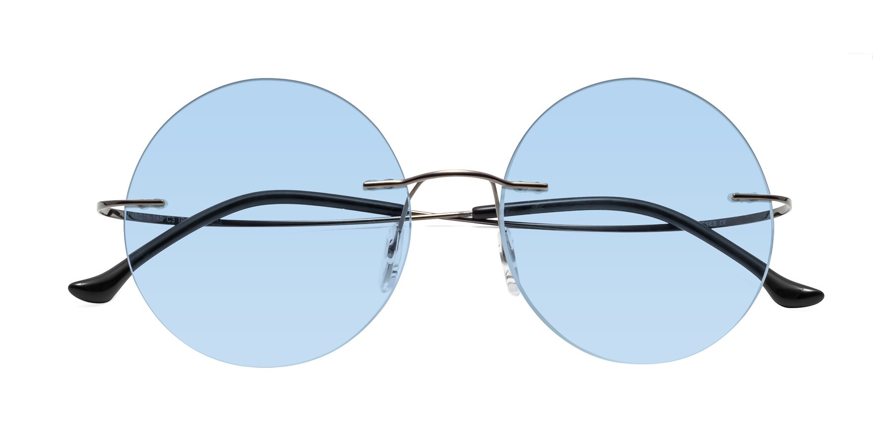 Folded Front of Artist in Gunmetal with Light Blue Tinted Lenses