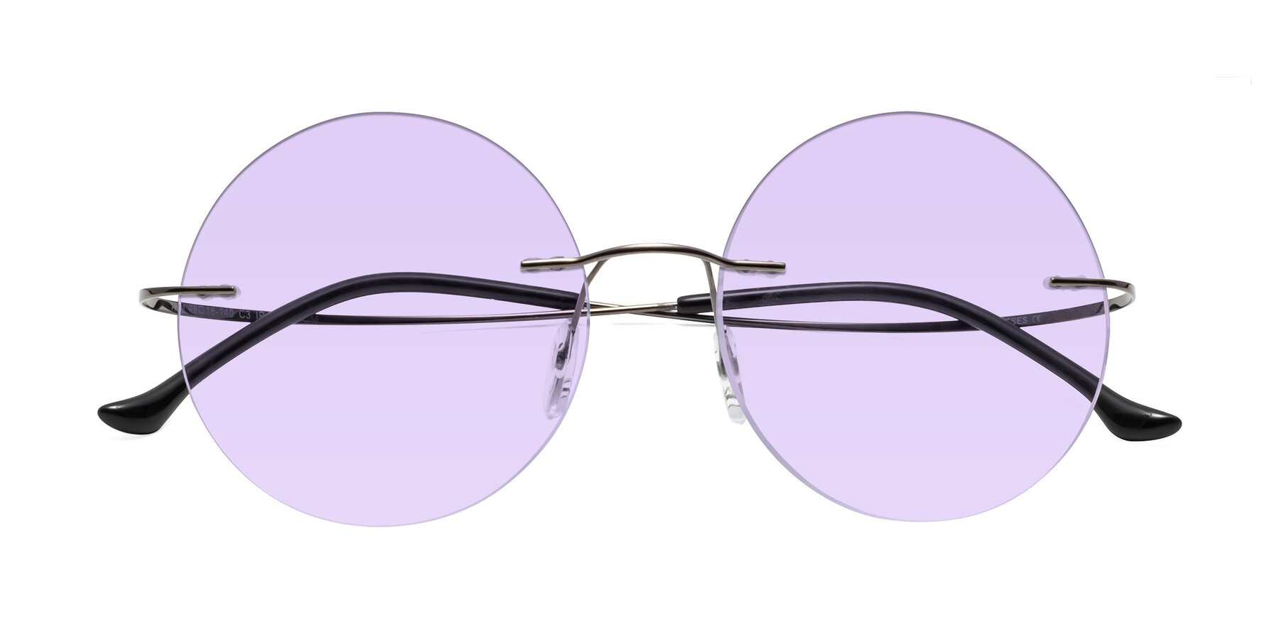 Folded Front of Artist in Gunmetal with Light Purple Tinted Lenses