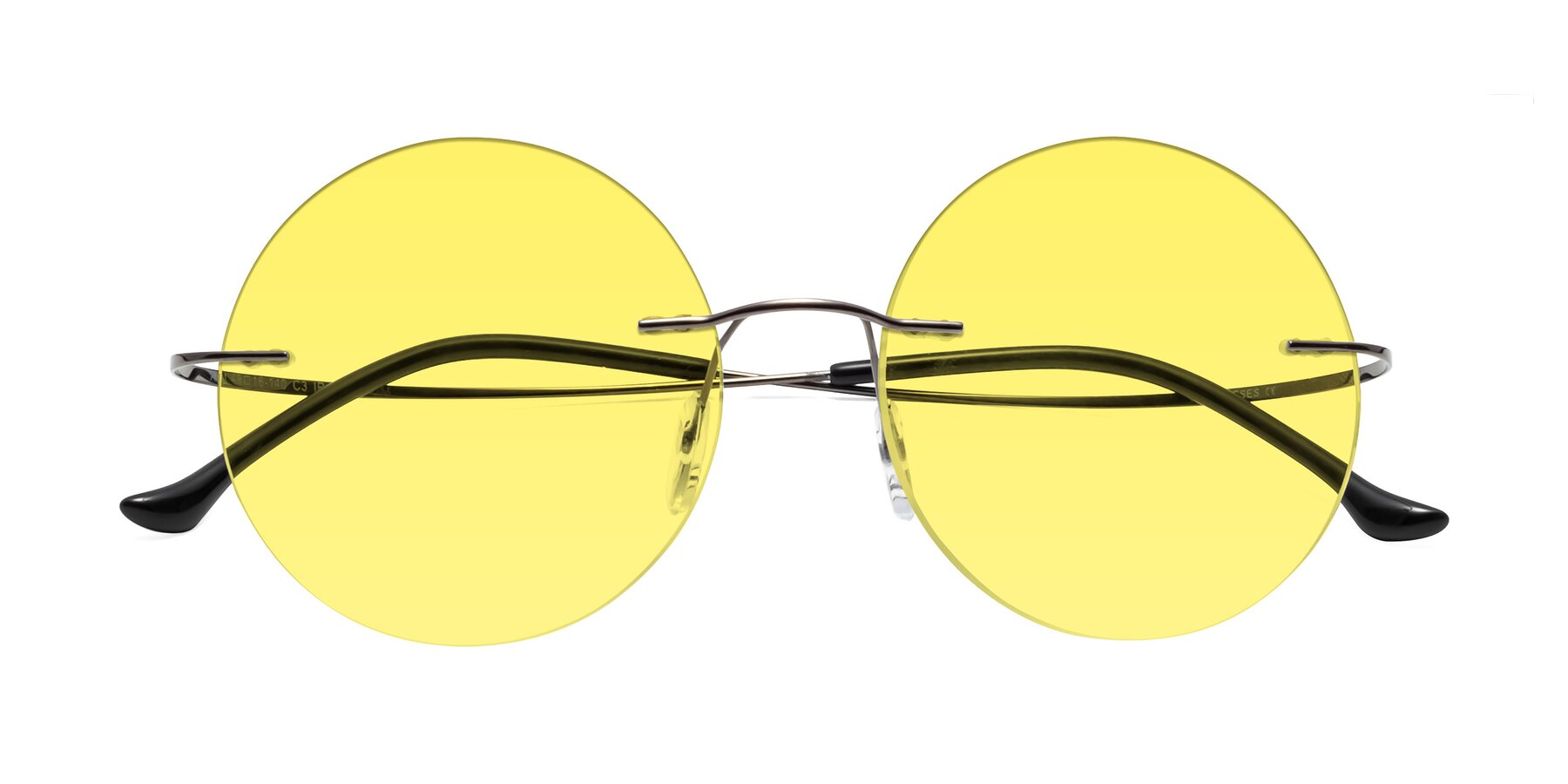 Folded Front of Artist in Gunmetal with Medium Yellow Tinted Lenses