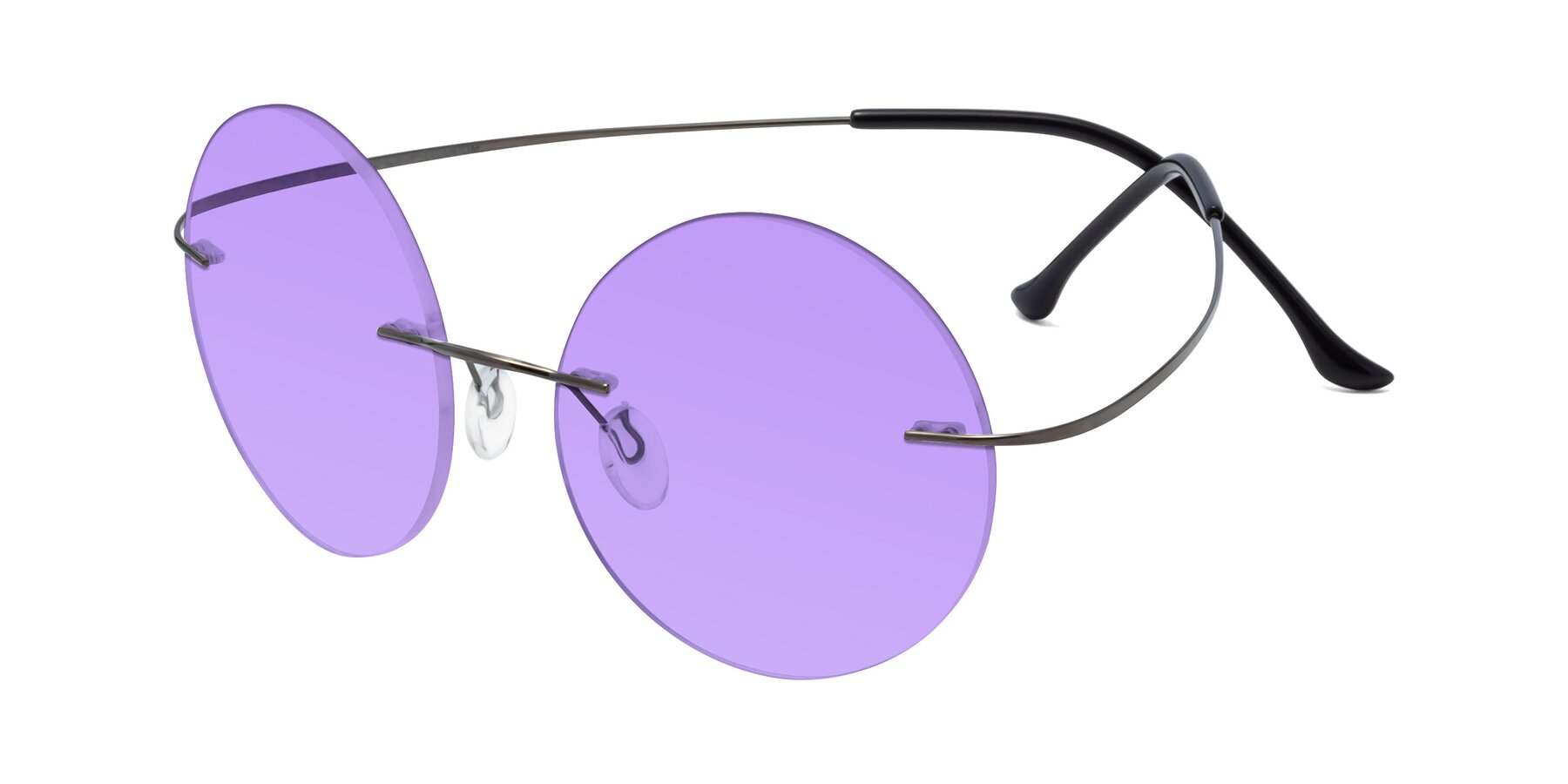 Angle of Artist in Gunmetal with Medium Purple Tinted Lenses