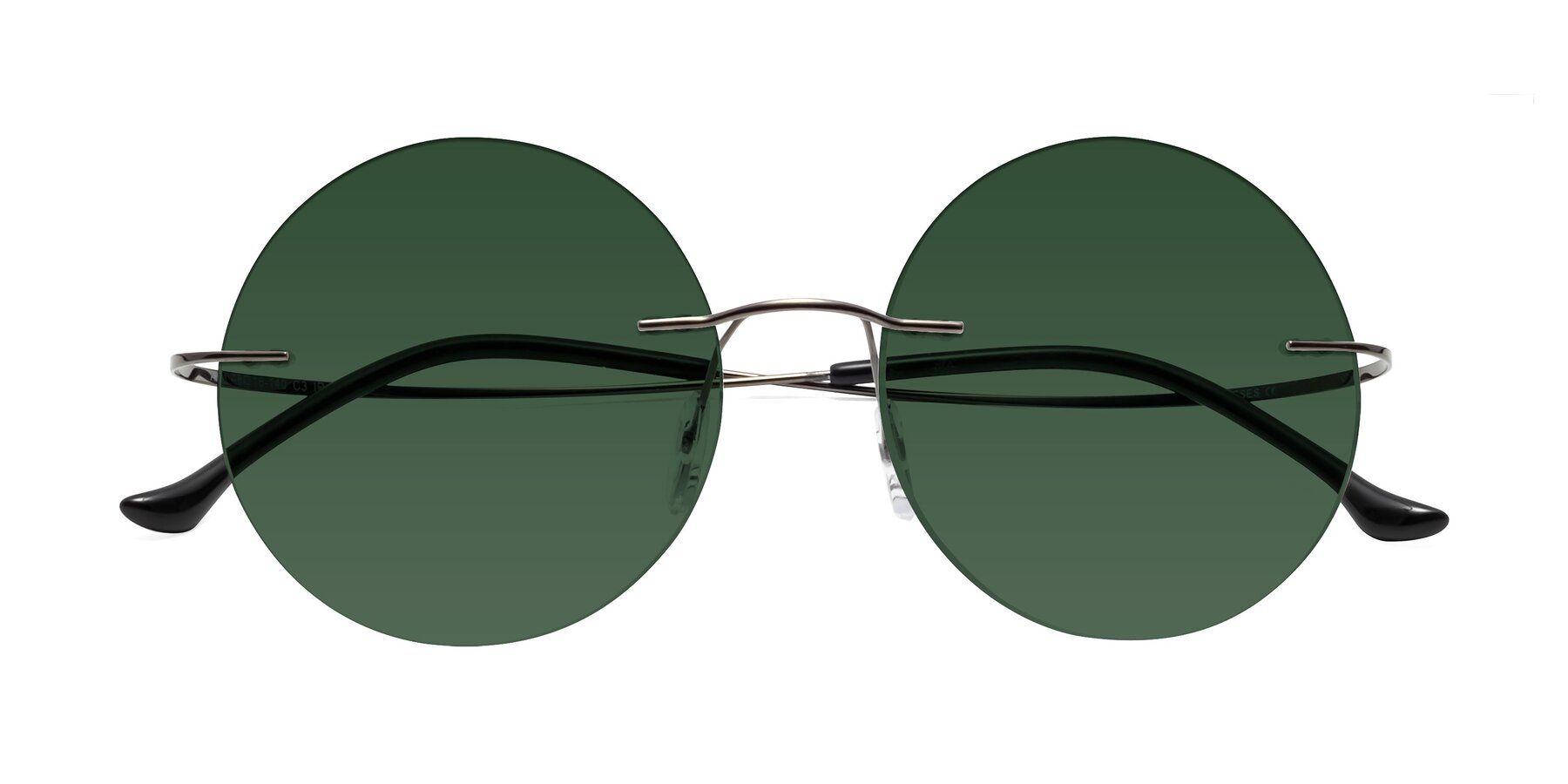 Folded Front of Artist in Gunmetal with Green Tinted Lenses